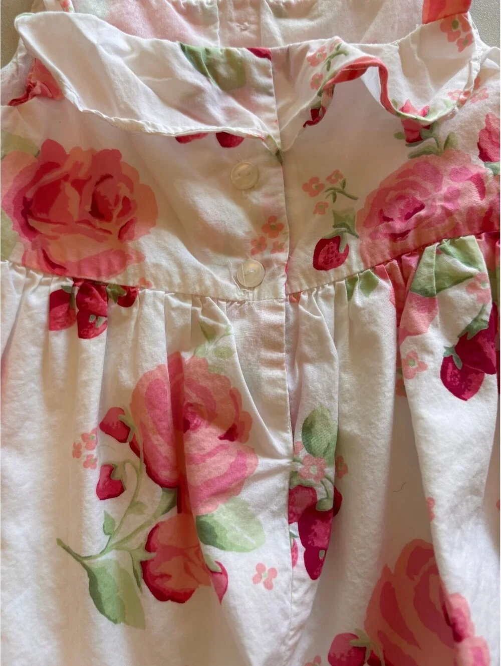 Janie and Jack Strawberry Floral Bubble Romper 12-18M